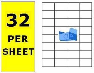 32 Per Sheet (49x30mm)